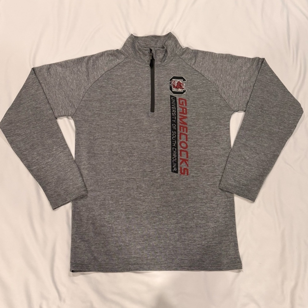 Rivalry Threads Gray Quarter-Zip Gamecocks Pullover with Red Accent‎